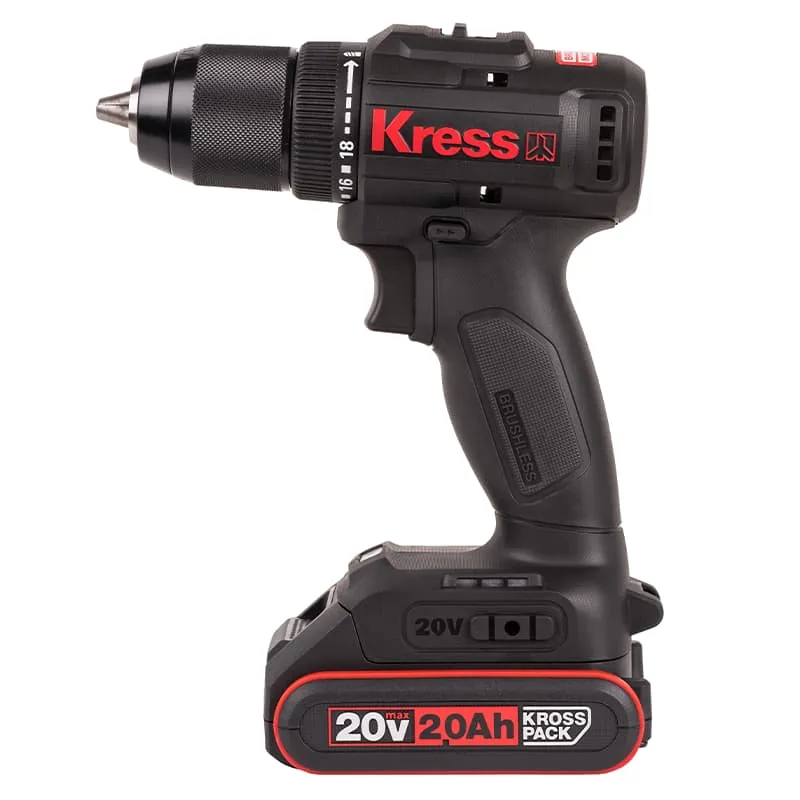 Дрель-шуруповерт KRESS KU212 20V аккумуляторная бесщеточная — детальное фото